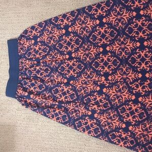 Joe B Navy and Coral A-Line Skirt